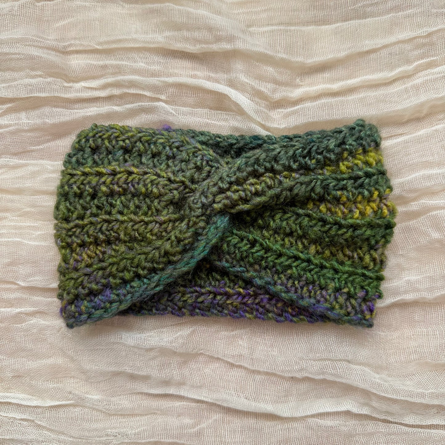 baby twist headband - green/yellow multi