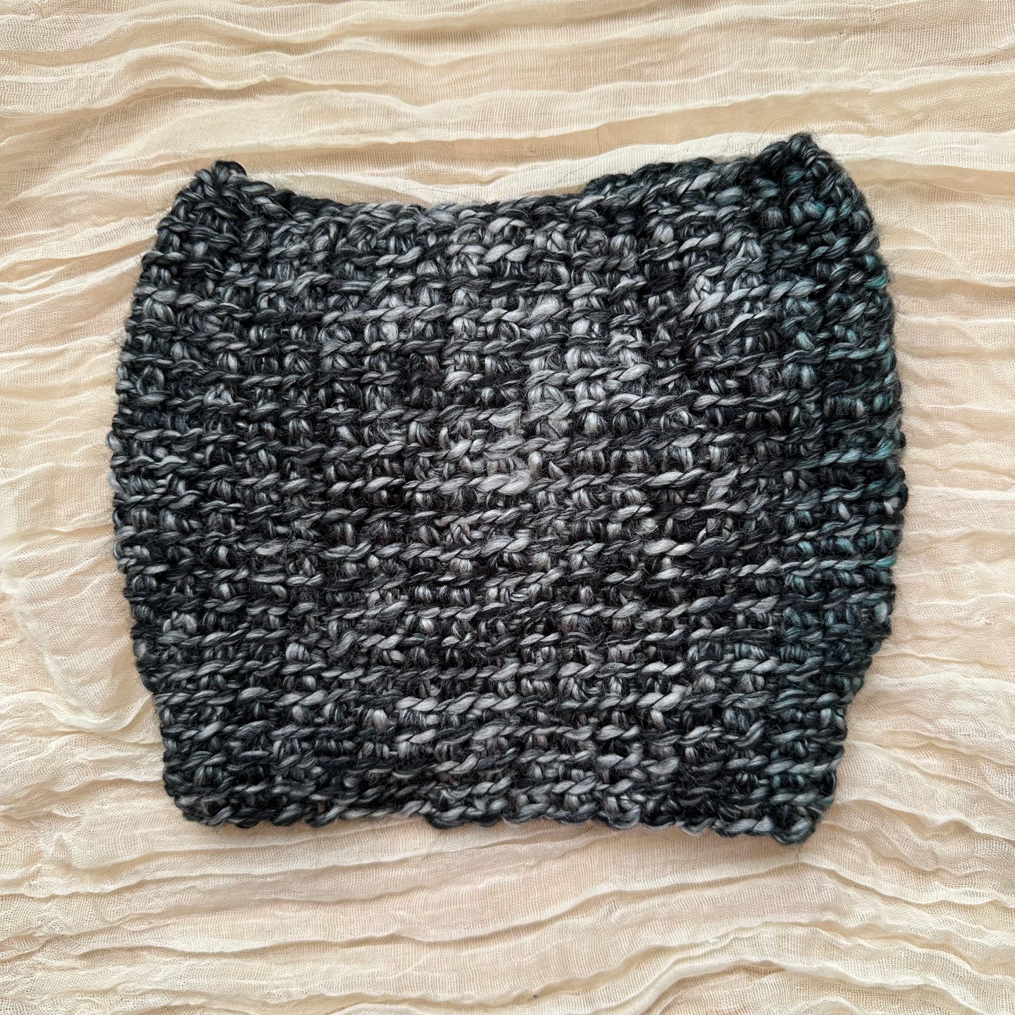woven wide twist headband - black/blue multi