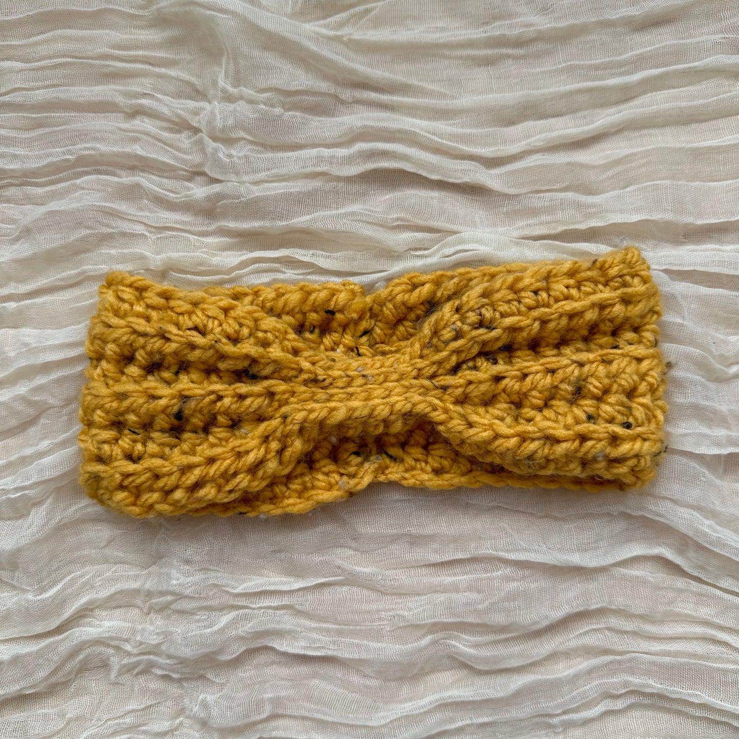 cinch headband - mustard tweed