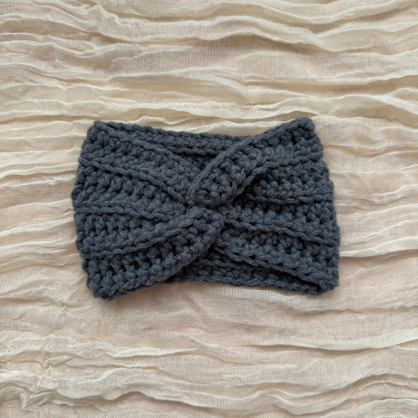 baby twist headband - slate grey