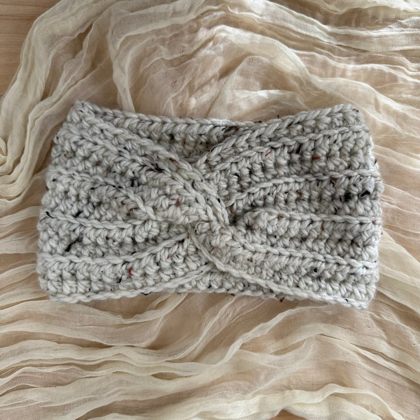 twist headband - white flecked