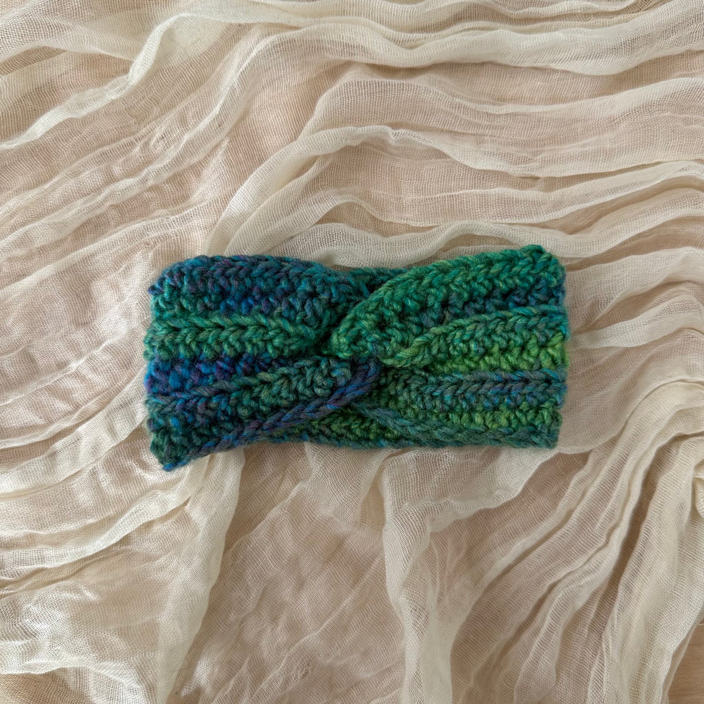 baby twist headband - green/blue multi