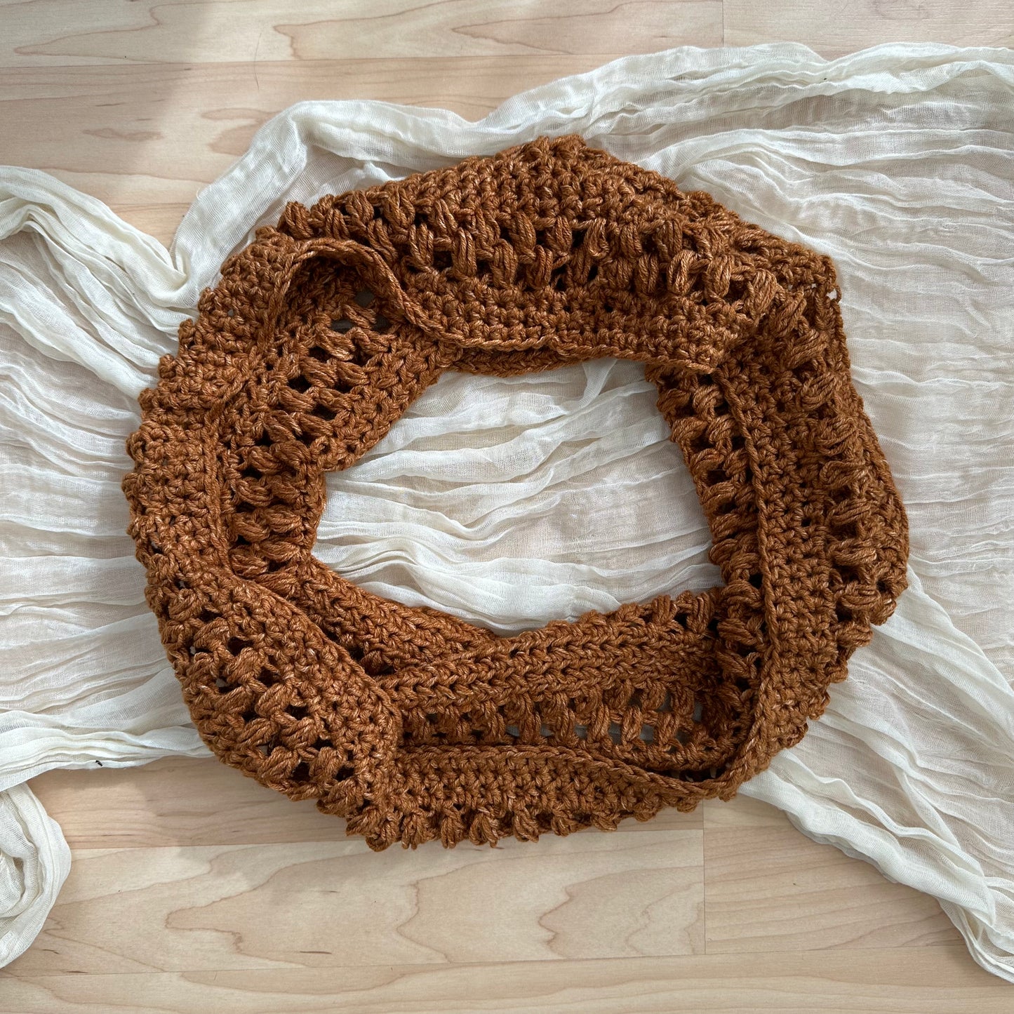 puff cowl - rust stonewash