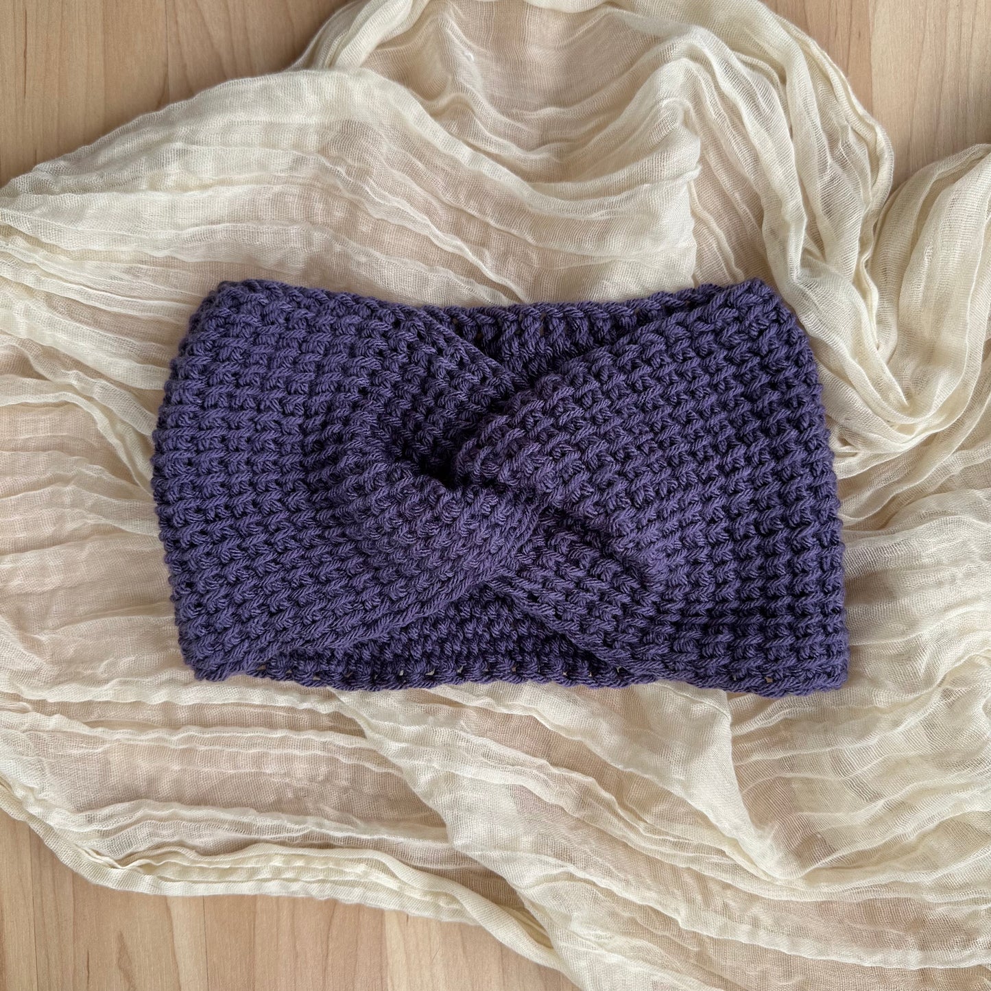woven twist headband - grape