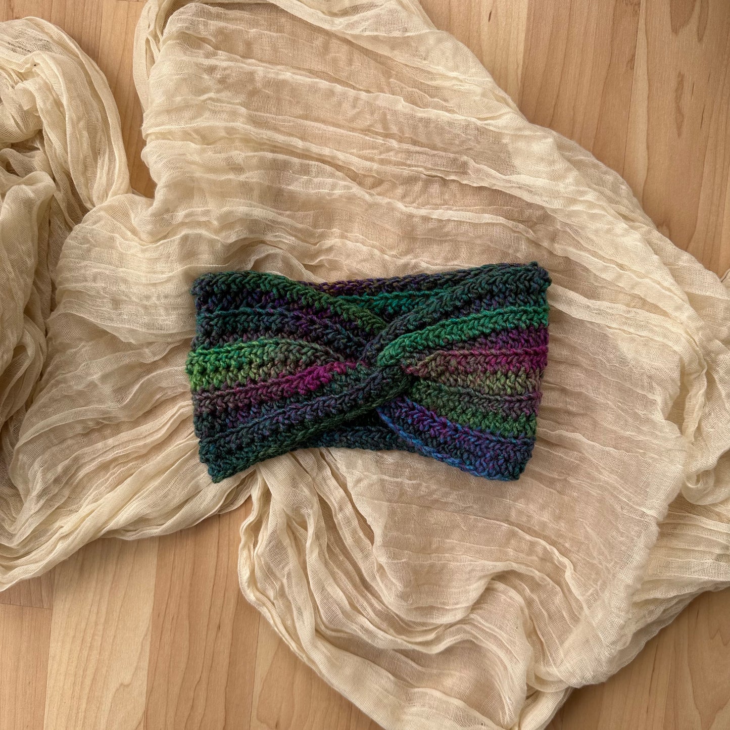twist headband - purple/green multi