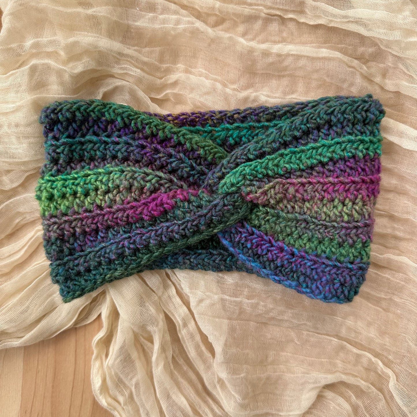 twist headband - purple/green multi