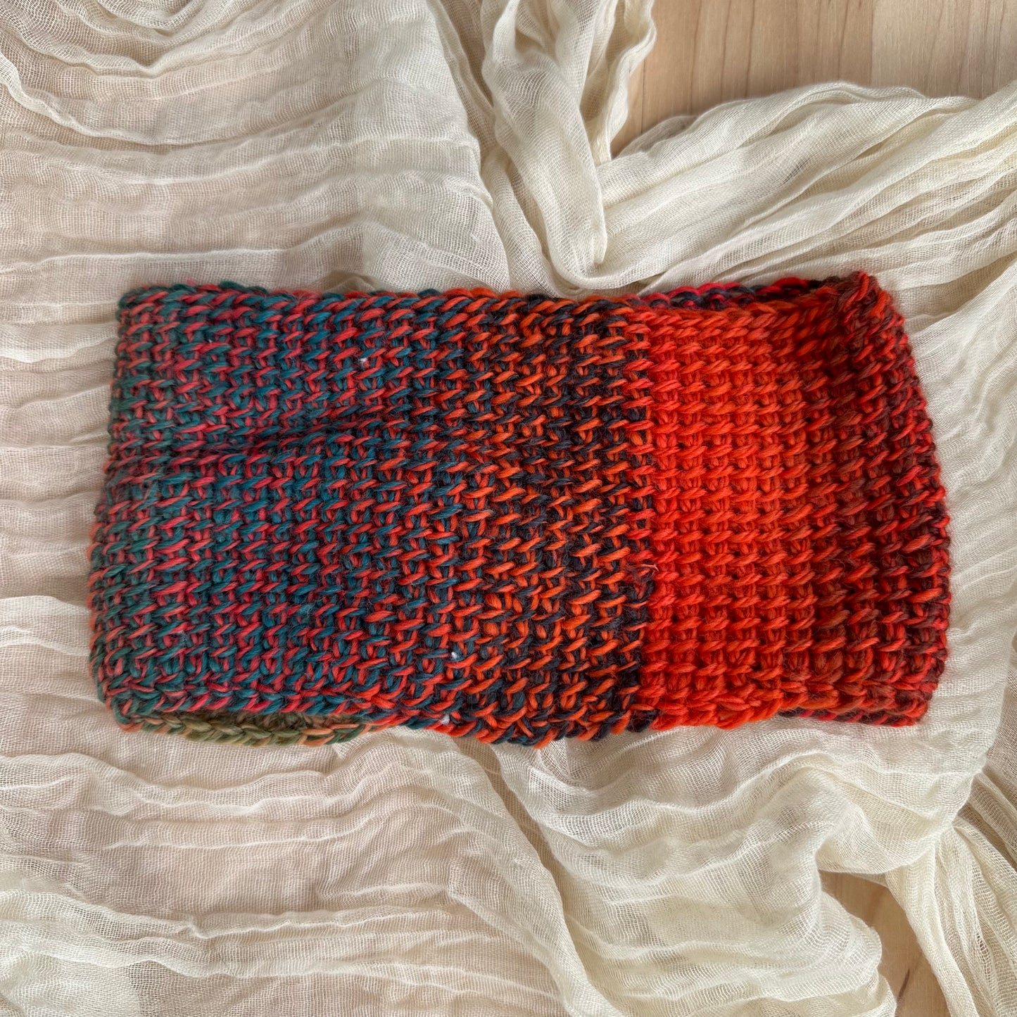 woven twist headband - red/green/blue multi
