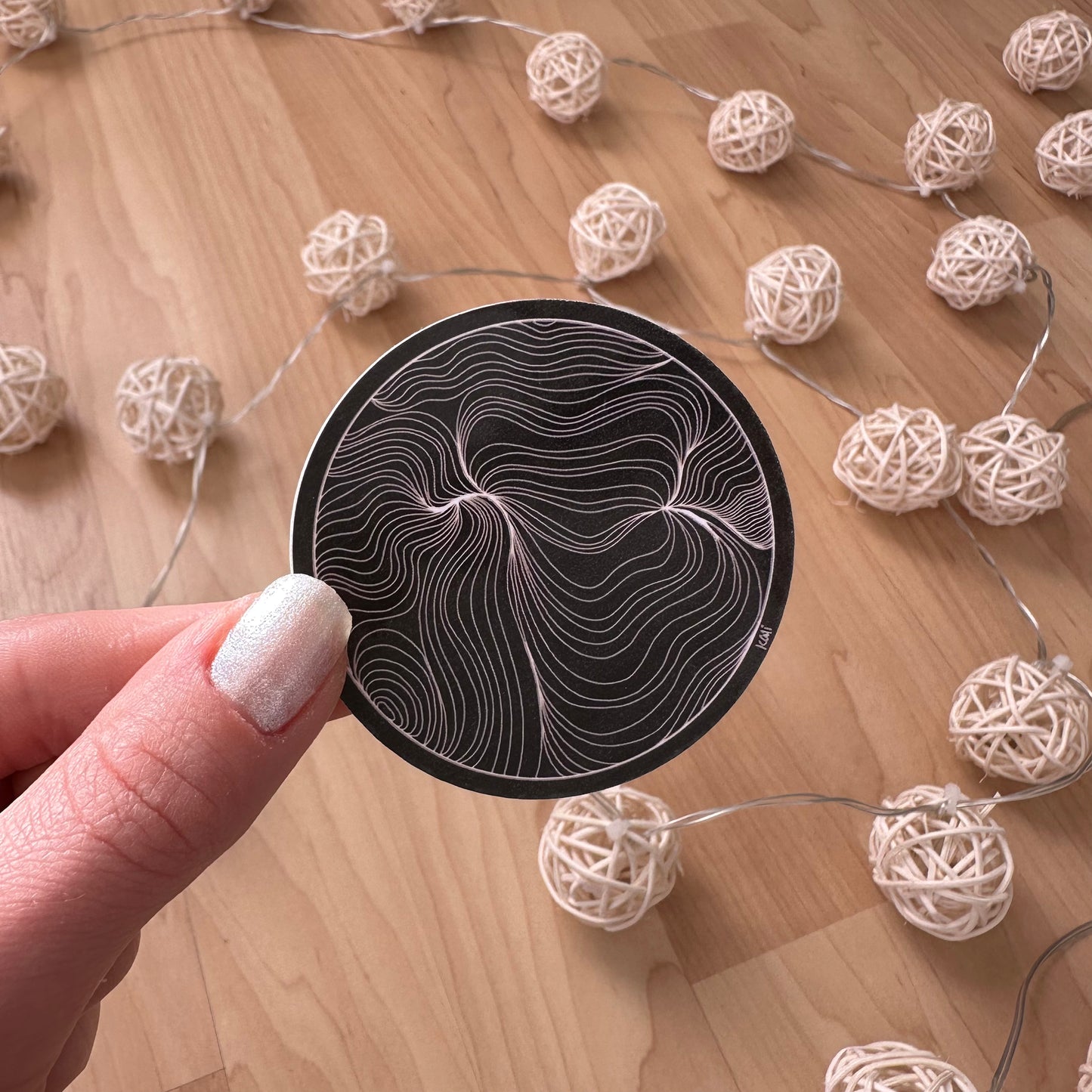 black & white abstract sticker