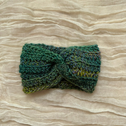 Diadema para bebé con diseño de espiral, color verde y multicolor