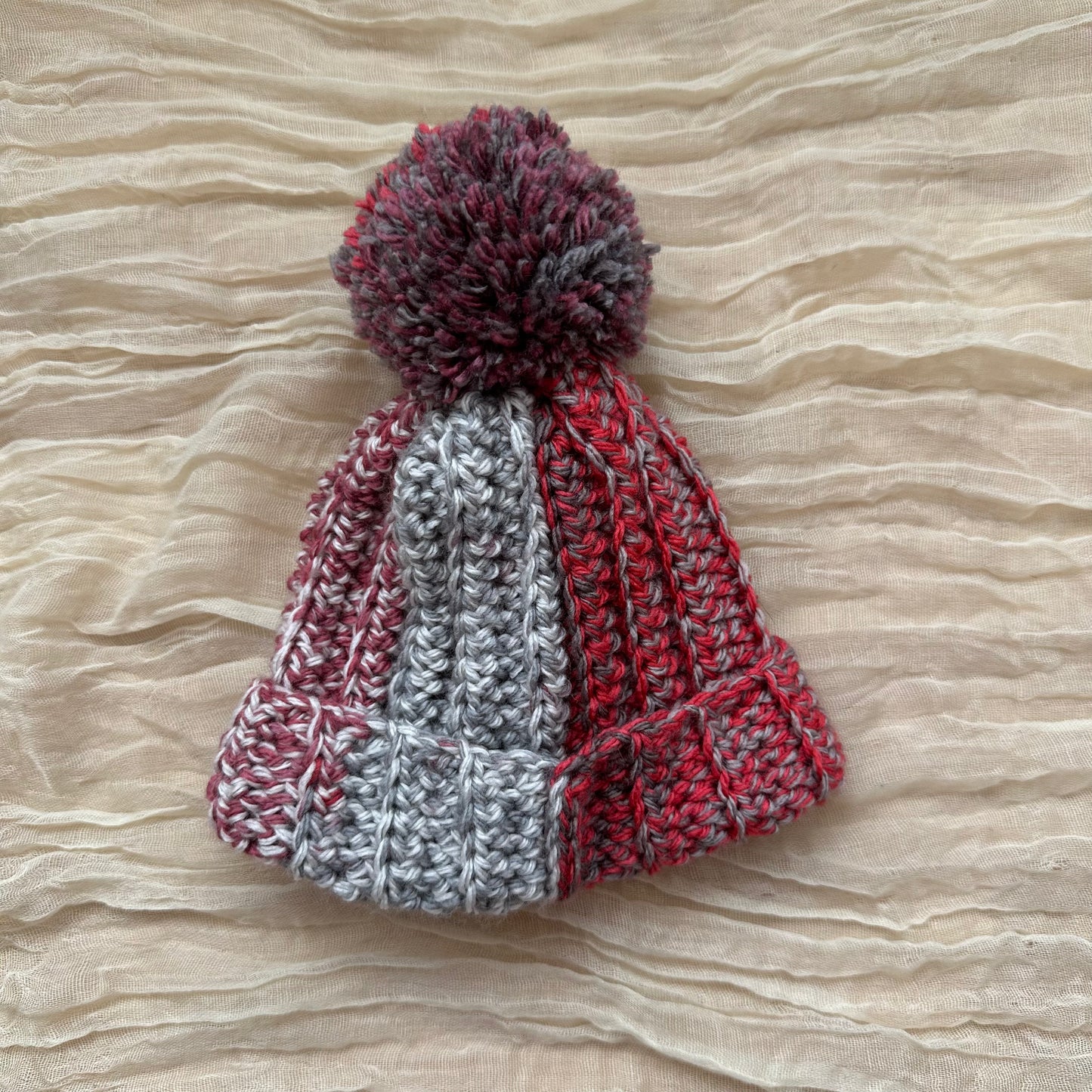 Gorro de bebé - rosa/gris multi