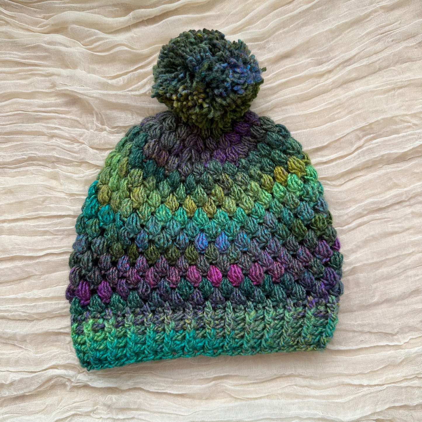 Gorro abullonado - verde/morado multi