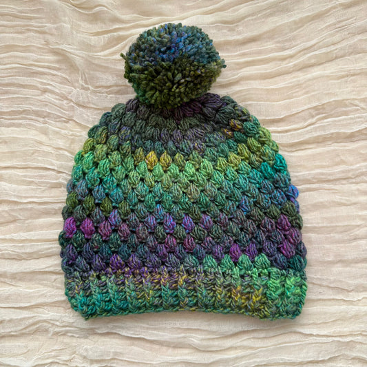 Gorro abullonado - verde/morado multi