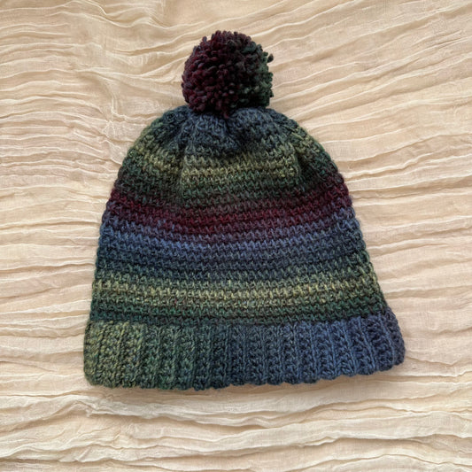Gorro tejido - azul/verde multi