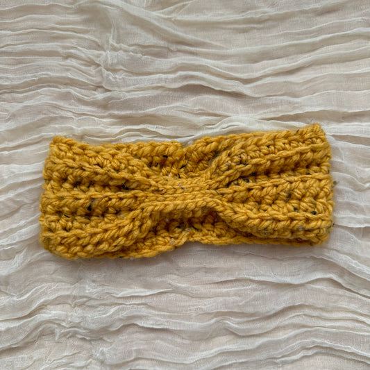 Diadema con cinturilla - tweed mostaza