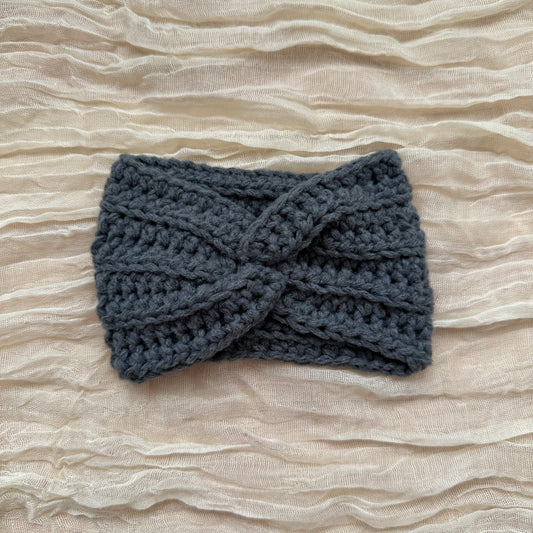 Diadema retorcida para bebé - gris pizarra