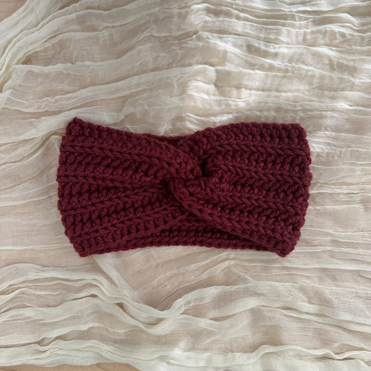 twist headband - wine