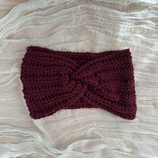 twist headband - maroon