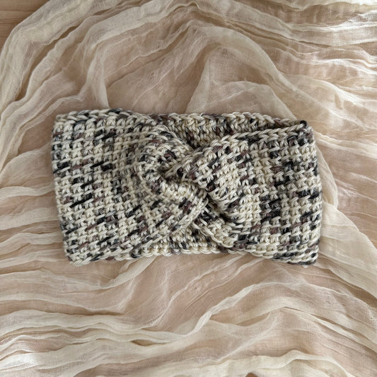 woven twist headband - white multi