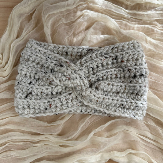twist headband - white flecked