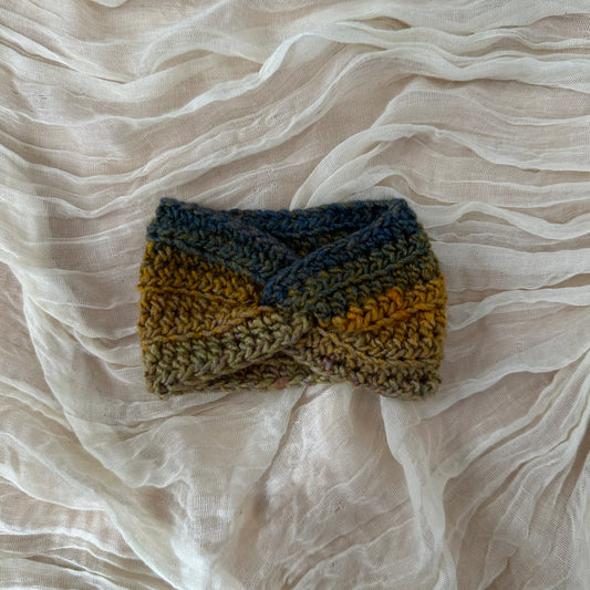 Diadema para bebé con diseño de espiral, multicolor, azul y amarillo