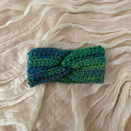 Diadema para bebé con diseño de espiral, multicolor, verde y azul