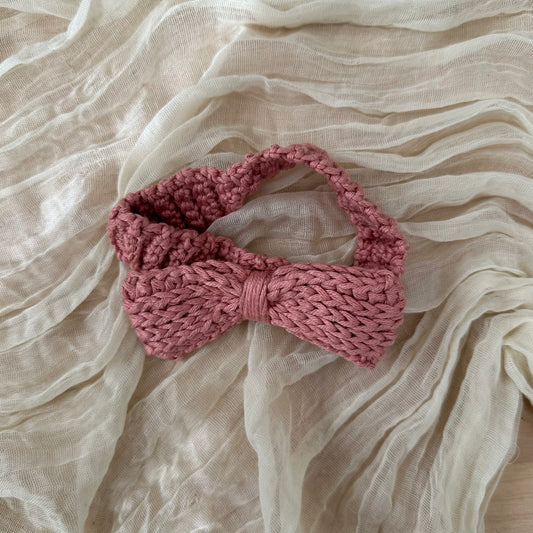 Diadema con lazo para bebé - rosa