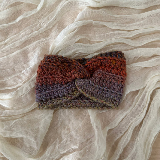 Diadema para bebé con diseño de espiral, color naranja y lavanda