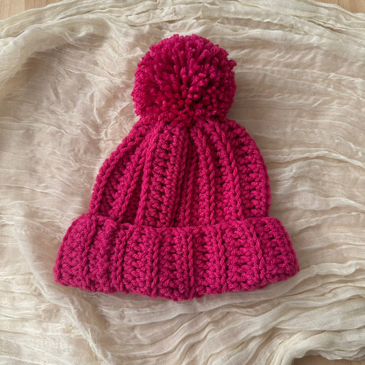Gorro de bebé - rosa fuerte