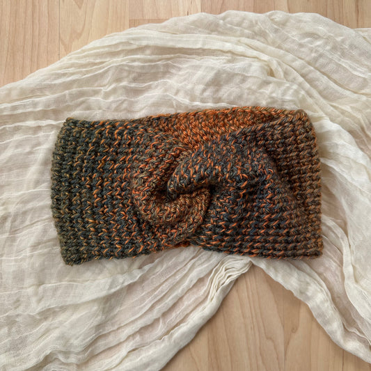 Diadema trenzada - naranja/verde multi