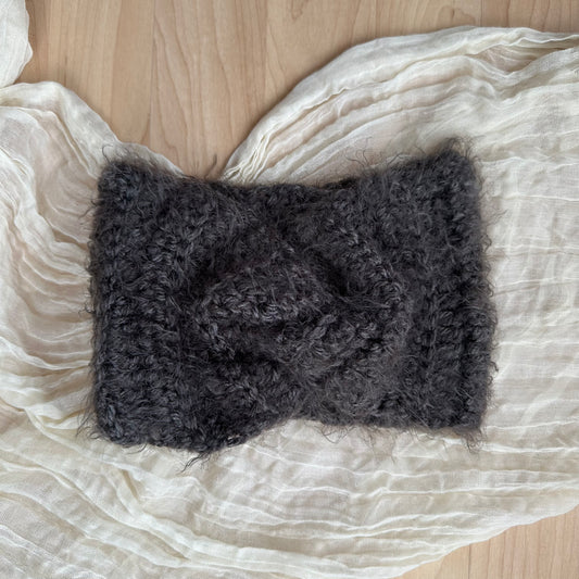 twist headband - charcoal/fuzzy