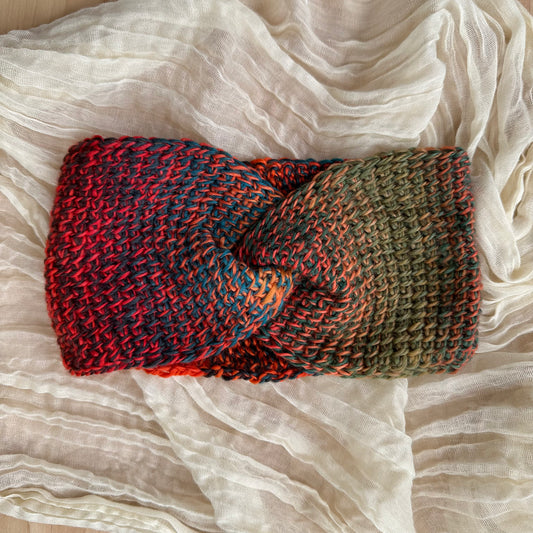 Diadema trenzada - multicolor rojo/verde/azul