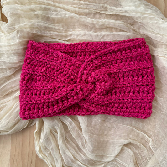 twist headband - hot pink