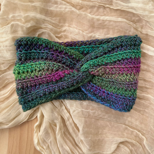 twist headband - purple/green multi