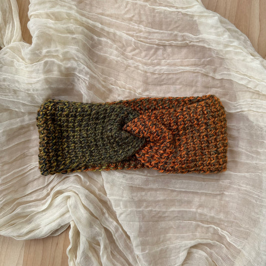 Diadema trenzada - naranja/verde multi
